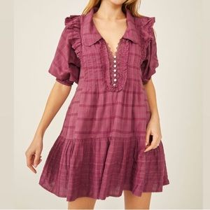Free People Elora Mini Dress in Juneberry size S